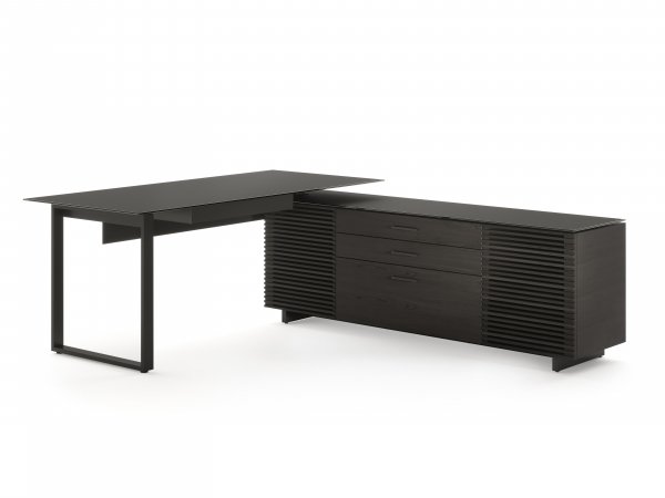 Corridor 6531 Charcoal Stained Ash L-Shaped Desk